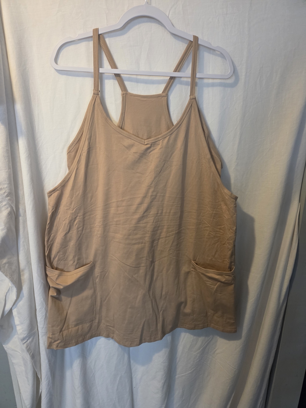 Sleeveless Slip Dress in Nude Tan - Picture 2 of 4